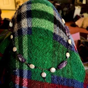 Amethyst and coin pearls necklace